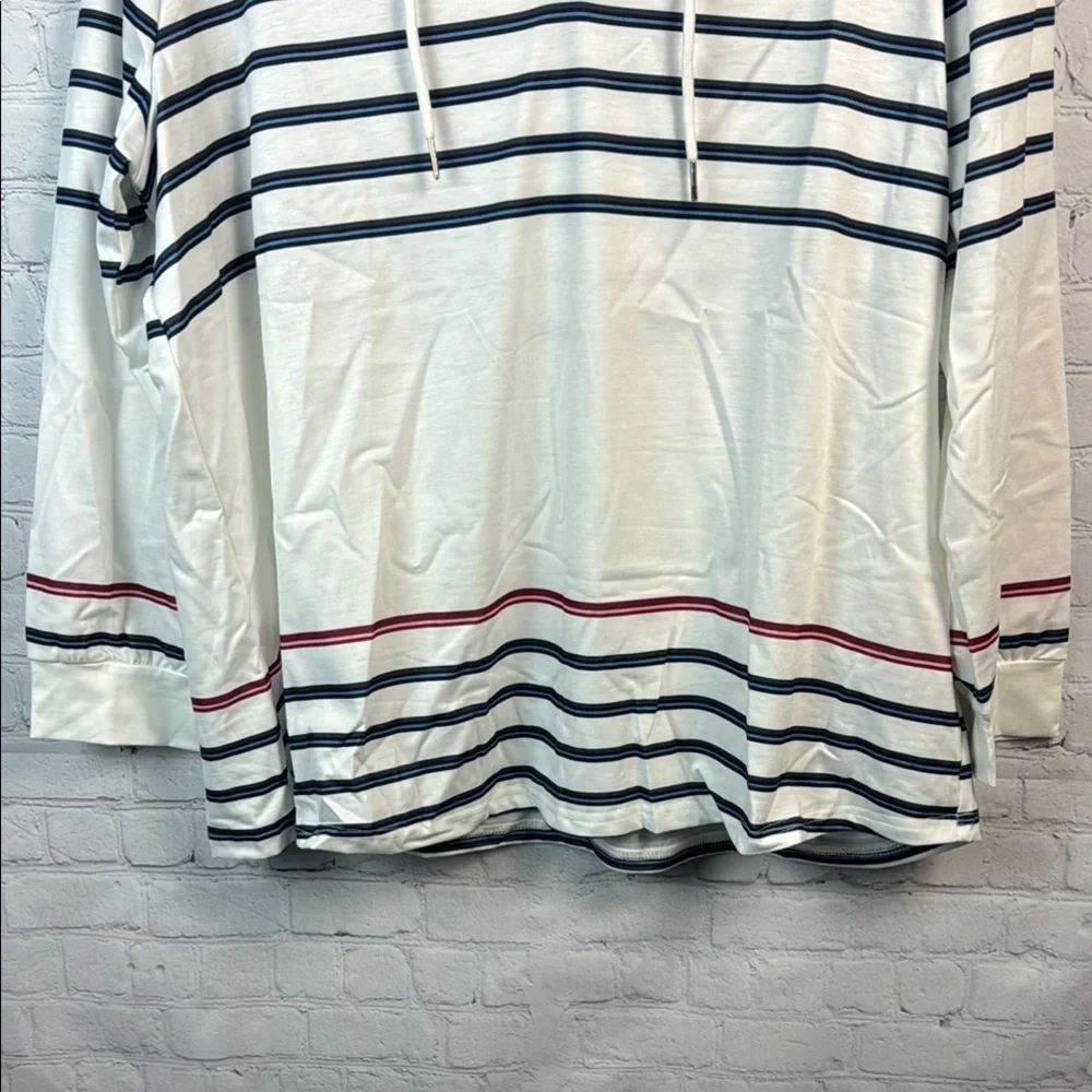 BloomChic Blue and White Striped Hoodie - Picture 4 of 6